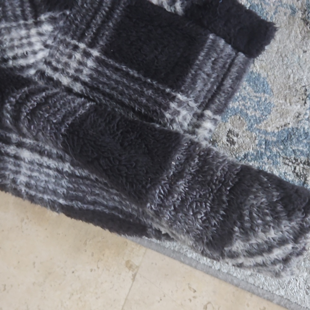 Thread & Supply Black and Gray Plaid Teddy Jacket - Picture 2 of 6